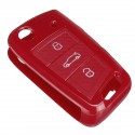 Car Key Cover Silicone TPU Protective Case With Belt Buckle Suitable For Volkswagen/Golf/Jetta/Skoda