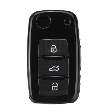 Car Key Cover Silicone TPU Protective Case With Belt Buckle Suitable For Volkswagen/Golf/Jetta/Skoda