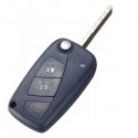 Car Key Shell Case FOB 3 button for Fiat Panda Punto Bravo Navy Blue