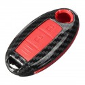 Carbon Fiber Car Key Case Shell Key Cover With Key Chain For Nissan