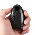 Carbon Fiber Car Key Case Shell Key Cover With Key Chain For Nissan