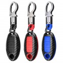 Carbon Fiber Car Key Case Shell Key Cover With Key Chain For Nissan