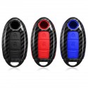 Carbon Fiber Car Key Case Shell Key Cover With Key Chain For Nissan