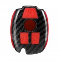 Carbon Fiber Key Fob Remote Case Cover 3 Buttons For Mercedes A C E S CLK
