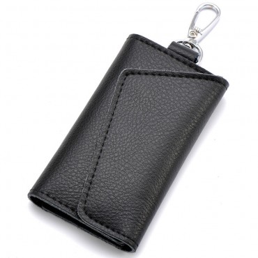 Leather Car Key Bag Case Men Women Keychain Holder Organizer Pouch Cow Split Mini Wallet Card Bag