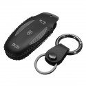 PU Leather Stitching Car Remote Key Case Cover Pocket Bag for Tesla Model X