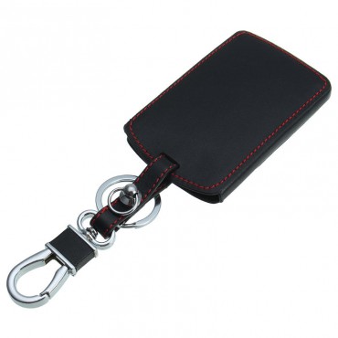 Red Line 4 Buttons Leather Car Remote Key Case Cover For Renault
