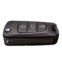 Three Button Flip Key Case Shell for Hyundai i20 i30 Black with Blade