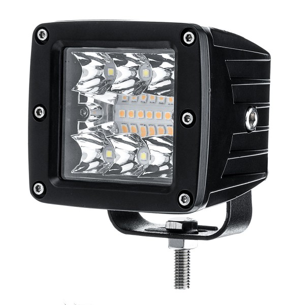 12W LED Work Light Bars Combo Beam White+Amber Driving Fog Lamp for 12V/24V Off Road SUV ATV UTV 4WD Trailer