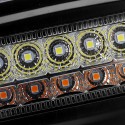 18W 1300LM LED Work Light Bar Flush Mount Dual Color Driving Lamp Turn Signal for Jeep SUV Offroad