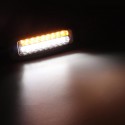 18W 1300LM LED Work Light Bar Flush Mount Dual Color Driving Lamp Turn Signal for Jeep SUV Offroad