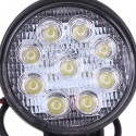 27W Car 9LED Round Work Light Bright Lamp White For Camp Truck ATV