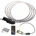 4IN1 15.5inch Car RGB LED Wheel Ring Rim Strip Lights bluetooth APP Dual Control