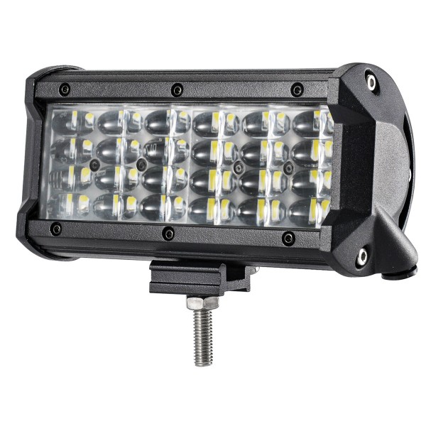 72W 7 Inch RGB LED Work Light Bar Driving Fog Lamp 10-32V For 4WD SUV Truck UTE Offroad ATV