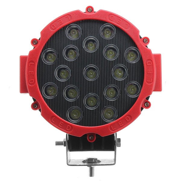 7inch 51W Round LED Work Light Fog Lamp 6000K White For 9-35V Offroad ATV Truck 4WD SUV Boat