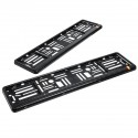 2PCS Real Carbon Fiber Euro/UK Car Licence Number Plate Surround Holder Frame