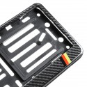 2PCS Real Carbon Fiber Euro/UK Car Licence Number Plate Surround Holder Frame