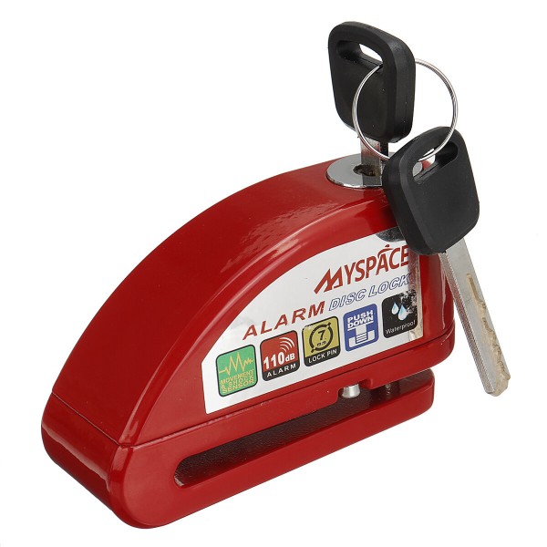 110dB Motorcycle Wheel Alarm Disc Brake Lock Metal Security Anti-theft