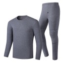 30-50° 86-122 Men Women Electric Heated Underclothes Set Shirt + Trouser Velvet Lined Underwear Winter Warm Heating Clothing Thermal Outdoor Hiking Skiing Motorcycle Cycling Tops Pants Suit