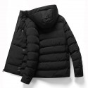 45° Men Electric USB Heated Hooded Warm Overcoat Heating Coat Winter Coats Jacket