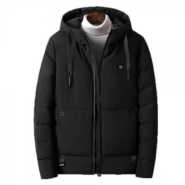 45℃ Men Electric USB Heated Hooded Warm Overcoat Heating Coat Winter Coats Jacket