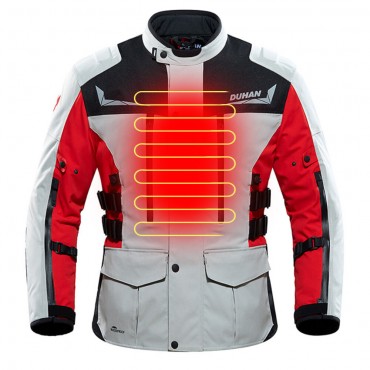 Heated Motorcycle Jacket Mens USB Heating Riding Suit Winter Warm Moto Electric Thermal Clothing Racing Suit