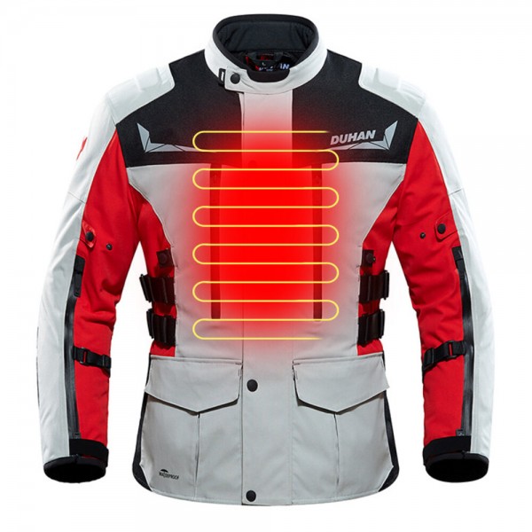 Heated Motorcycle Jacket Mens USB Heating Riding Suit Winter Warm Moto Electric Thermal Clothing Racing Suit