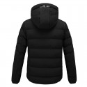 Electric USB Heated Warm Back Cervical Spine Hooded Winter Wadded Jacket Motorcycle Skiing Riding Coat