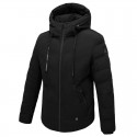 Electric USB Heated Warm Back Cervical Spine Hooded Winter Wadded Jacket Motorcycle Skiing Riding Coat