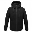 Electric USB Heated Warm Back Cervical Spine Hooded Winter Wadded Jacket Motorcycle Skiing Riding Coat