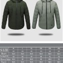 Electric USB Heated Warm Back Cervical Spine Hooded Winter Wadded Jacket Motorcycle Skiing Riding Coat