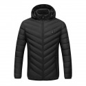 Electric USB Intelligent Heated Coats Jackets Hooded Heating Back + Neck Vest Winter Warmer Men Women