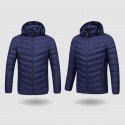 Electric USB Intelligent Heated Coats Jackets Hooded Heating Back + Neck Vest Winter Warmer Men Women