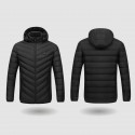 Electric USB Intelligent Heated Coats Jackets Hooded Heating Back + Neck Vest Winter Warmer Men Women