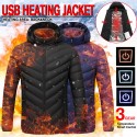 Electric USB Intelligent Heated Coats Jackets Hooded Heating Back + Neck Vest Winter Warmer Men Women