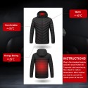 Electric USB Intelligent Heated Coats Jackets Hooded Heating Back + Neck Vest Winter Warmer Men Women