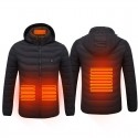 Electric USB Intelligent Heated Warm Back Abdomen Neck Cervical Spine Hooded Winter Jacket Motorcycle Skiing Riding Coats