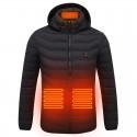 Electric USB Intelligent Heated Warm Back Abdomen Neck Cervical Spine Hooded Winter Jacket Motorcycle Skiing Riding Coats