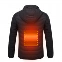 Electric USB Intelligent Heated Warm Back Abdomen Neck Cervical Spine Hooded Winter Jacket Motorcycle Skiing Riding Coats