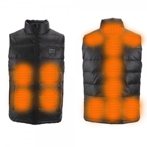 13 Heating Pads Electric Heated Vest 90% White Duck Down Men Women For Skiing Skating Mountaineering Fishing Riding