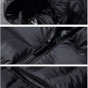 Men Winter Heated Hooded Jacket Coats With Hat Temperature Adjustable Black