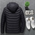 Mens Women USB Heated Warm Back Hand Wrist Hooded Winter Jacket Motorcycle Skiing Riding Coat