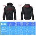 Mens Women USB Heated Warm Back Hand Wrist Hooded Winter Jacket Motorcycle Skiing Riding Coat