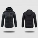 Thermostatic Heating Jacket USB Intelligent Coats Women Black S/M/L/XL