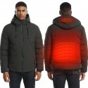 USB Electric Heating Hooded Coats Overcoat Men Heating Jacket Winter Outdoor Warm Vest