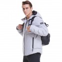 USB Electric Heating Hooded Coats Overcoat Men Heating Jacket Winter Outdoor Warm Vest