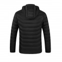 USB Unisex Electric Heated Warm Hooded Jacket Coat Infrared Heating Long Sleeve