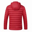 Waterproof Electric USB Heatiing Warm Hooded Jacket Winter Heated Back + Abdomen + Neck Coats Jacket 3 Temperature Control