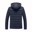 Waterproof Electric USB Heatiing Warm Hooded Jacket Winter Heated Back + Abdomen + Neck Coats Jacket 3 Temperature Control