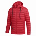 Waterproof Electric USB Heatiing Warm Hooded Jacket Winter Heated Back + Abdomen + Neck Coats Jacket 3 Temperature Control